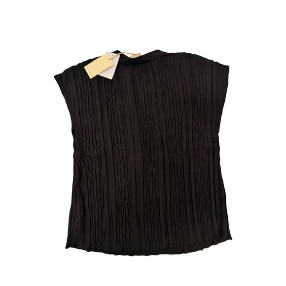 Melloday Twist Pleat Textured Blouse Dolman Sleeves Women’s Large NWT Minimalist - Picture 3 of 14